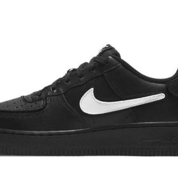 NIKE Air Force-1 AF-1 1/1 GS Black Patchwork Sneakers DB2812-001- Size Y… - Picture 2 of 16